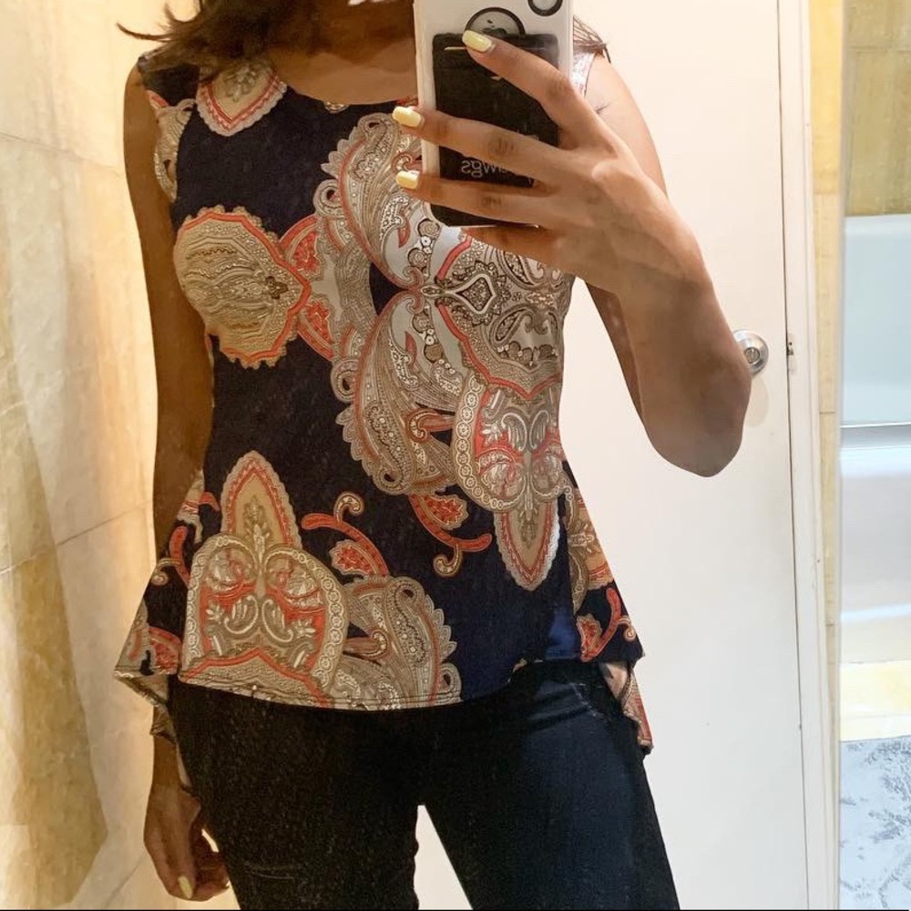 High low patterned top